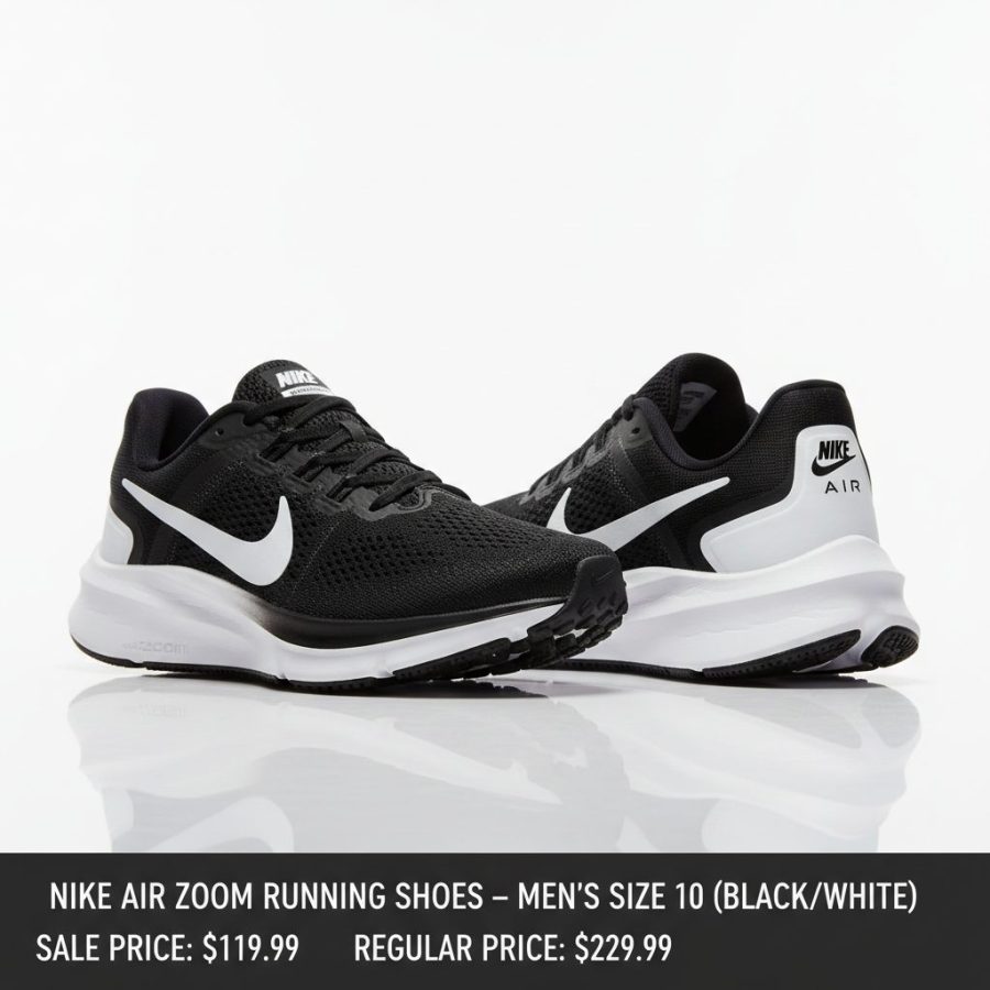 Nike Air Zoom Running Shoes — Men’s Size 10 (Black/White)